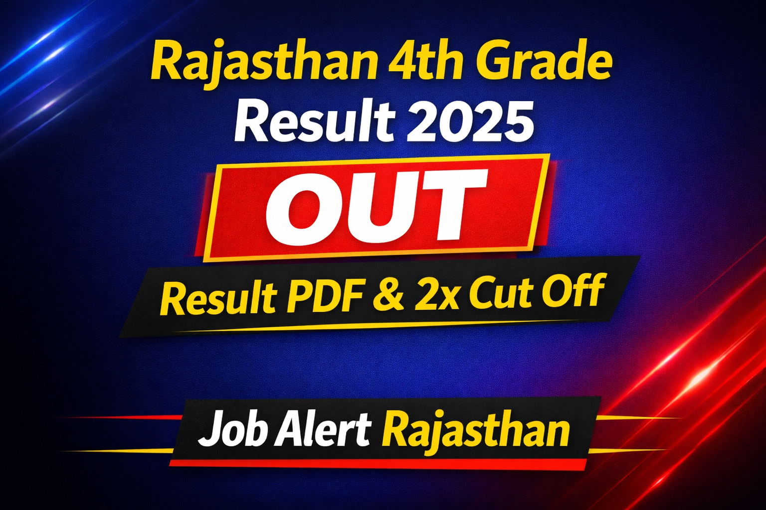Rajasthan 4th Grade Result 2025 OUT Result PDF