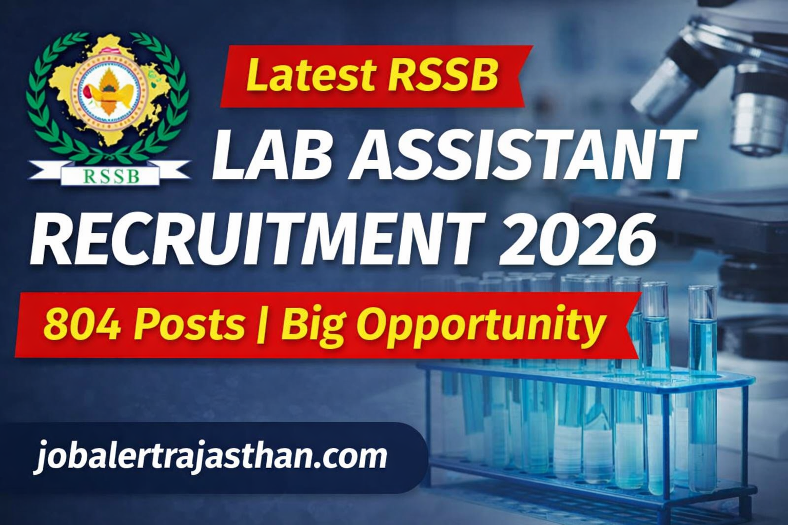 RSSB Lab Assistant Recruitment 2026 notification for 804 posts