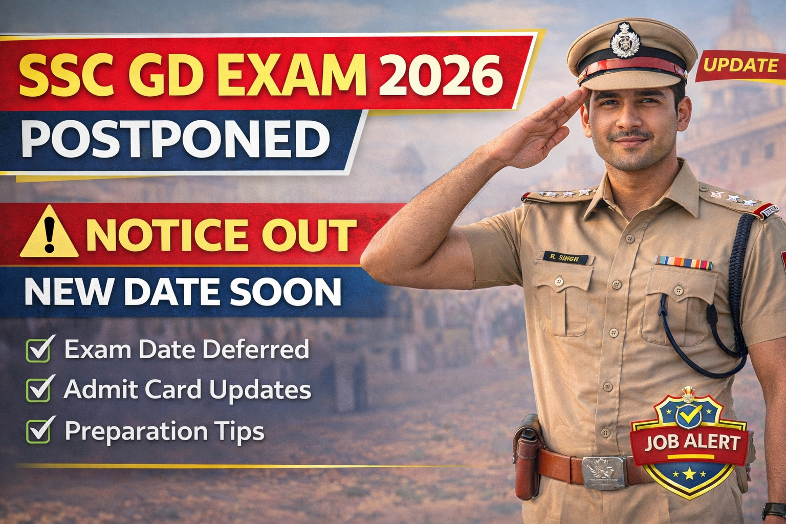 SSC GD Exam 2026 Postponed
