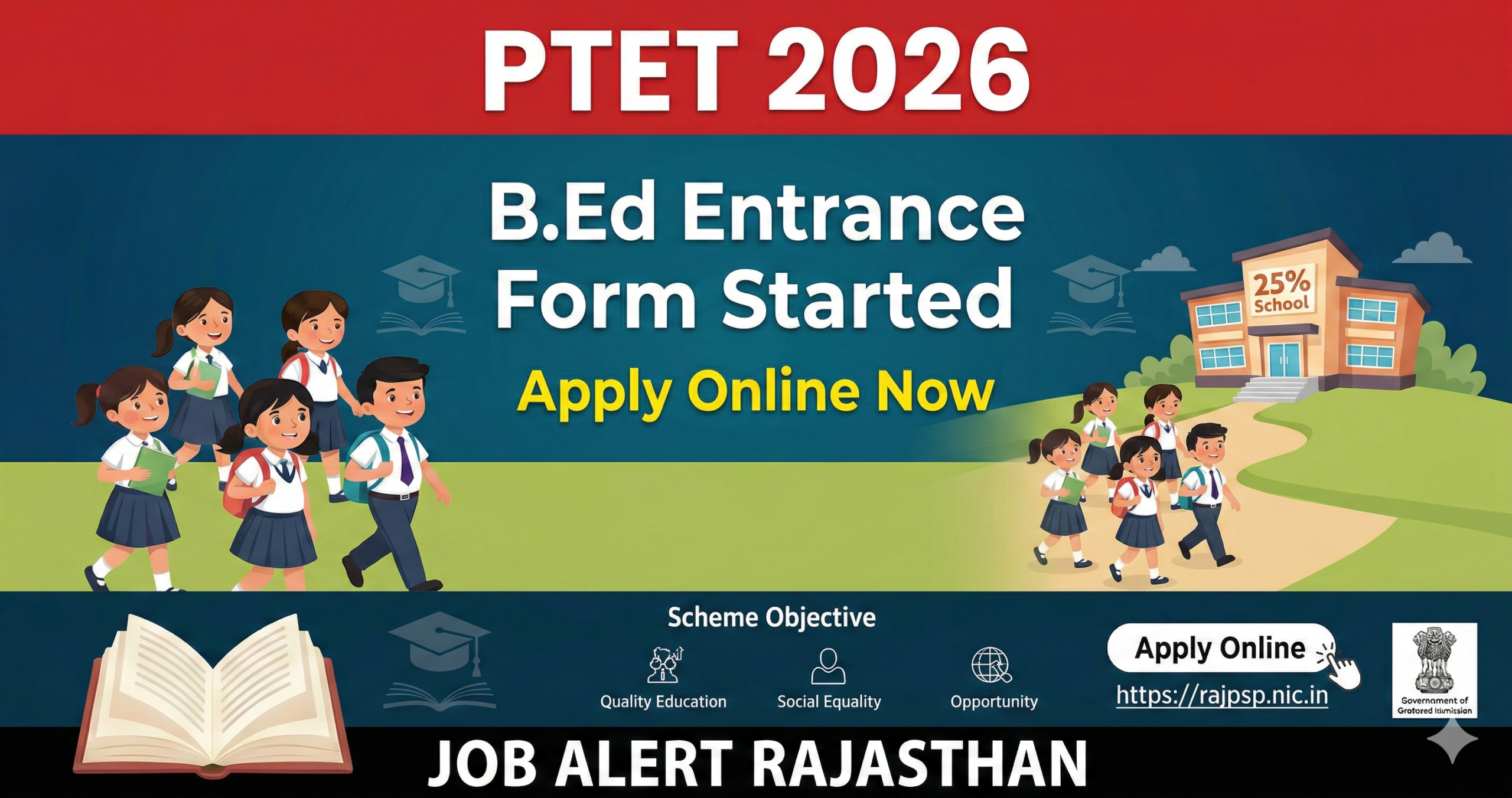 PTET 2026 Rajasthan B.Ed entrance form started apply online